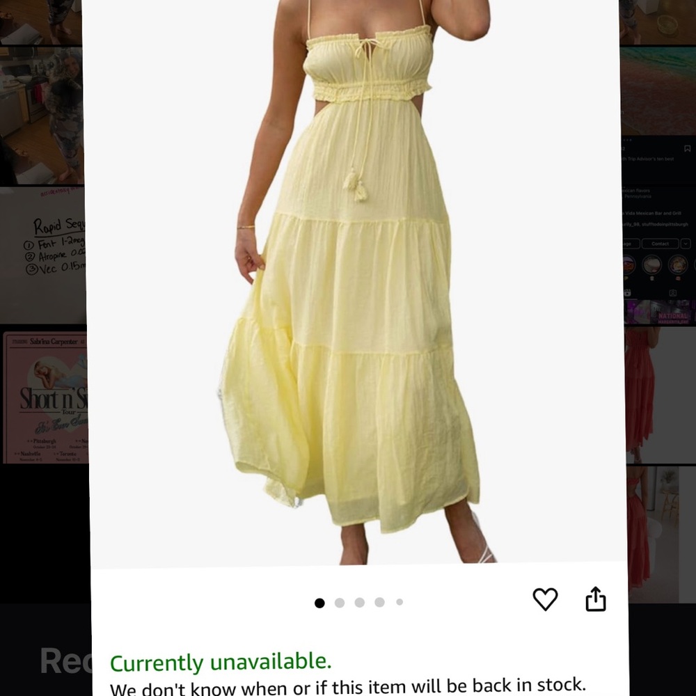 Yellow Strapless Ruched Tiered Sundress